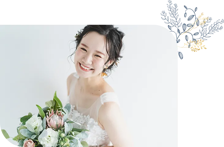 ブーケをもつ花嫁のイメージ画像